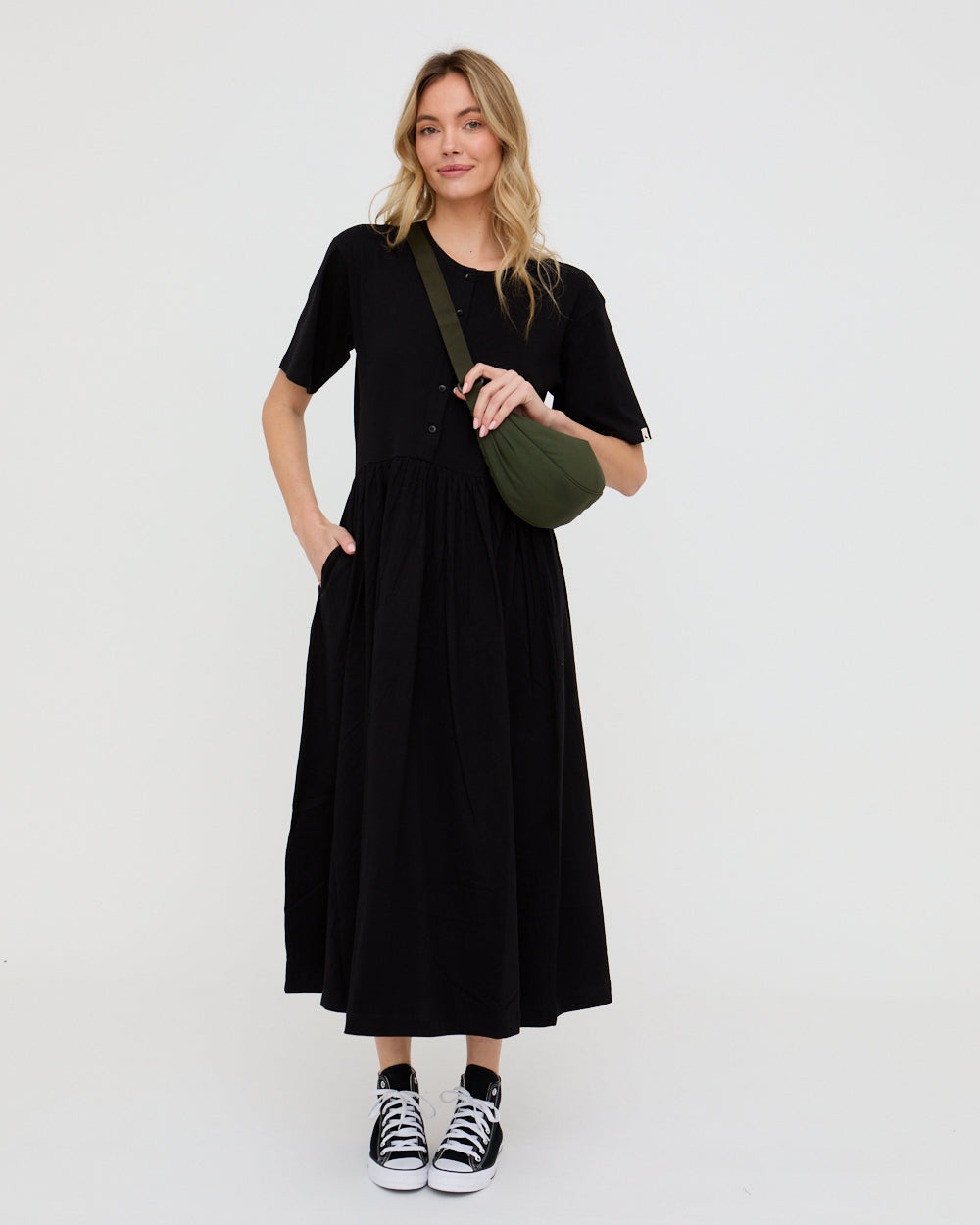 PREORDER Matilda Black Midi Dress