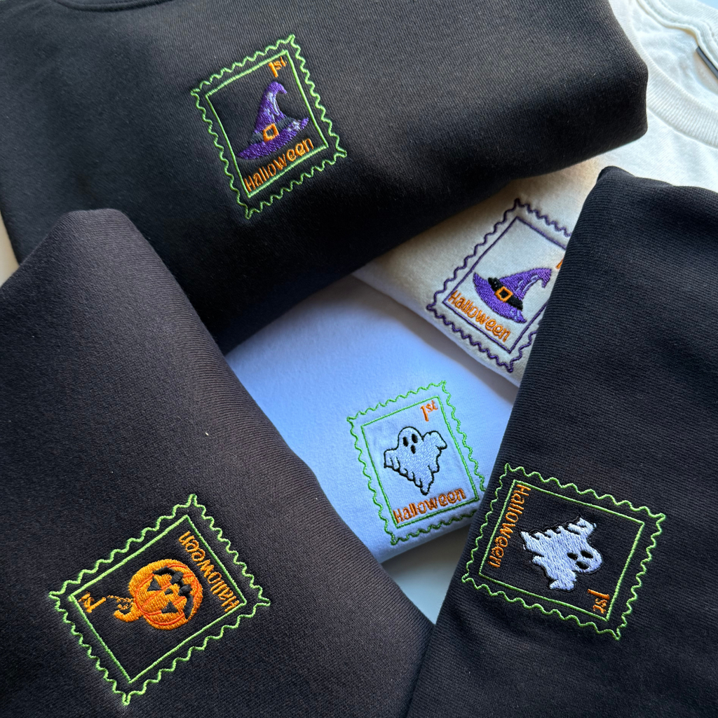Cute Spooky Ghost Cropped Sweatshirt - Halloween - Relaxed Fit