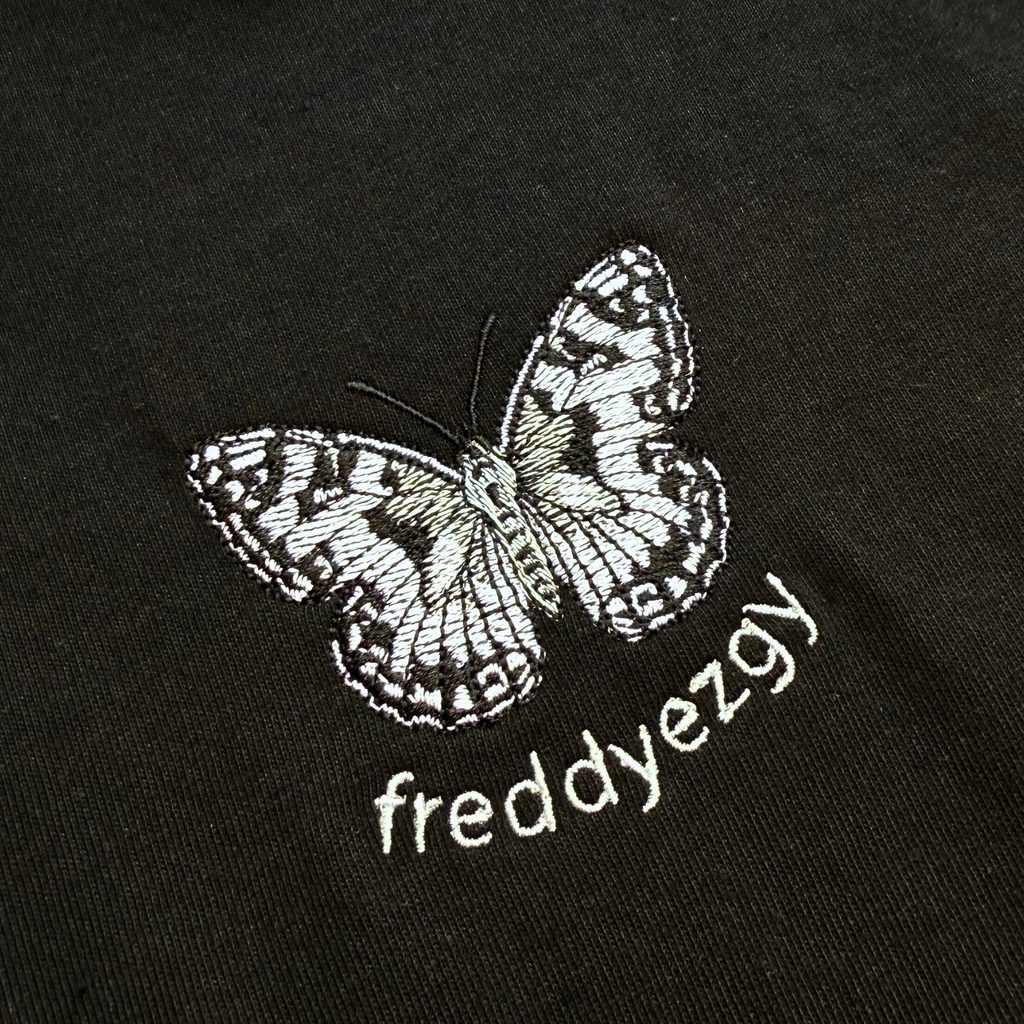 Marbled White Butterfly Cropped Hoodie - Butterfly - Unisex Relaxed Fit