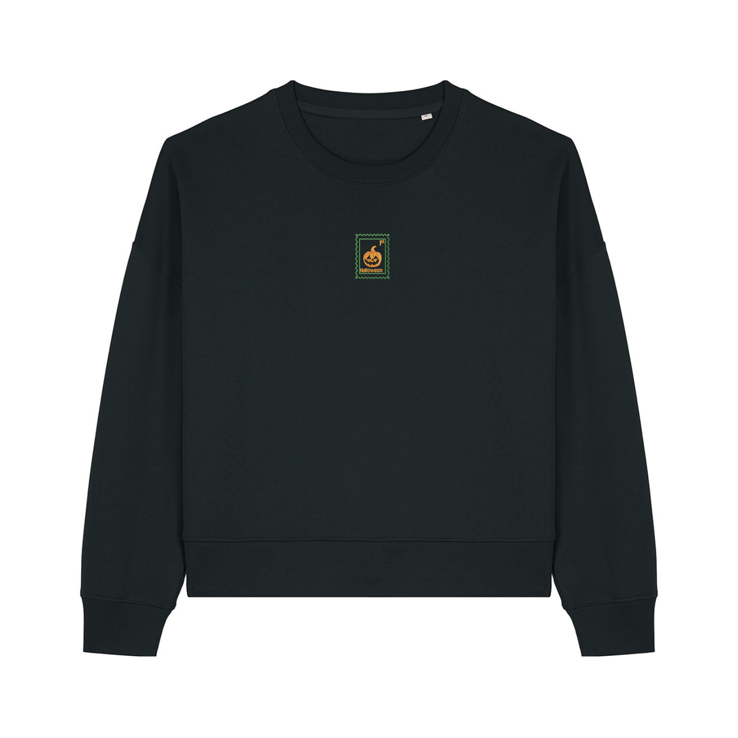 Spooky Pumpkin Cropped Sweatshirt - Halloween - Relaxed Fit