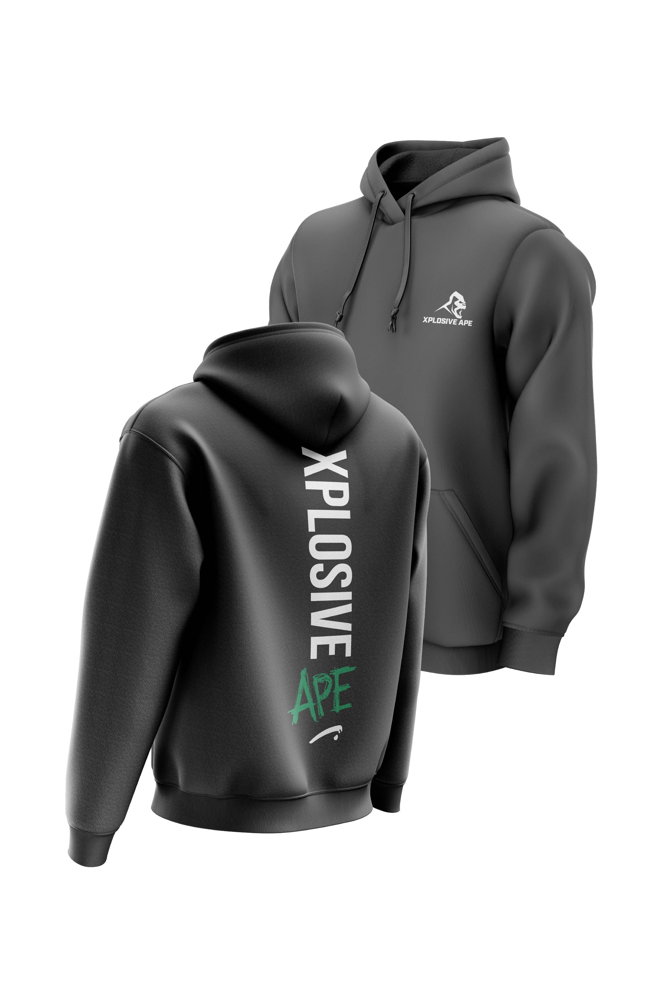 XAPE  Graffiti Hoodie - Charcoal