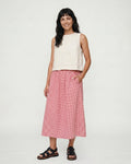 PREORDER Joyce Burgandy Gingham Skirt