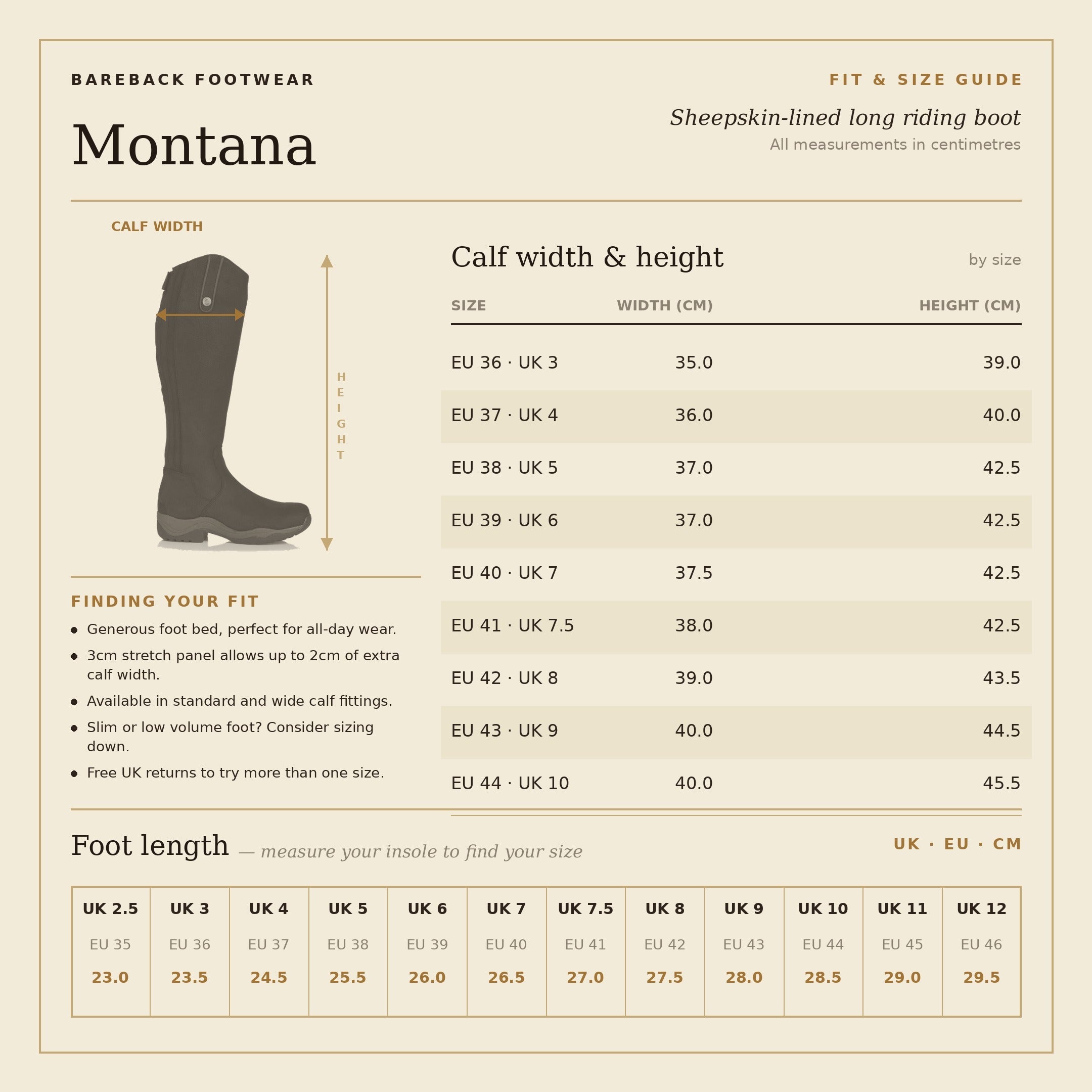 Montana Riding Boots - Black - Standard and Wide Calf