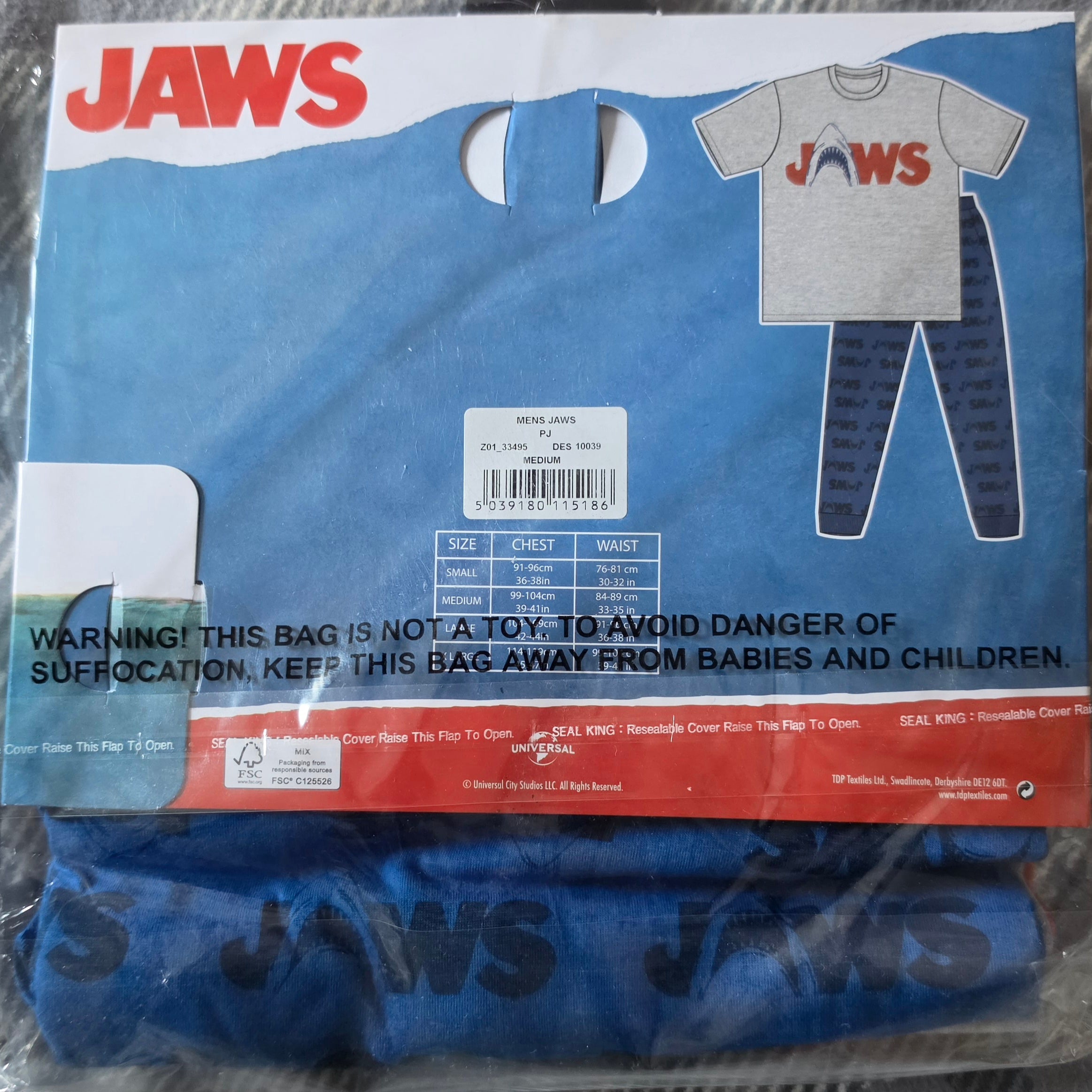 P163 TEEN/ADULT JAWS PYJAMAS