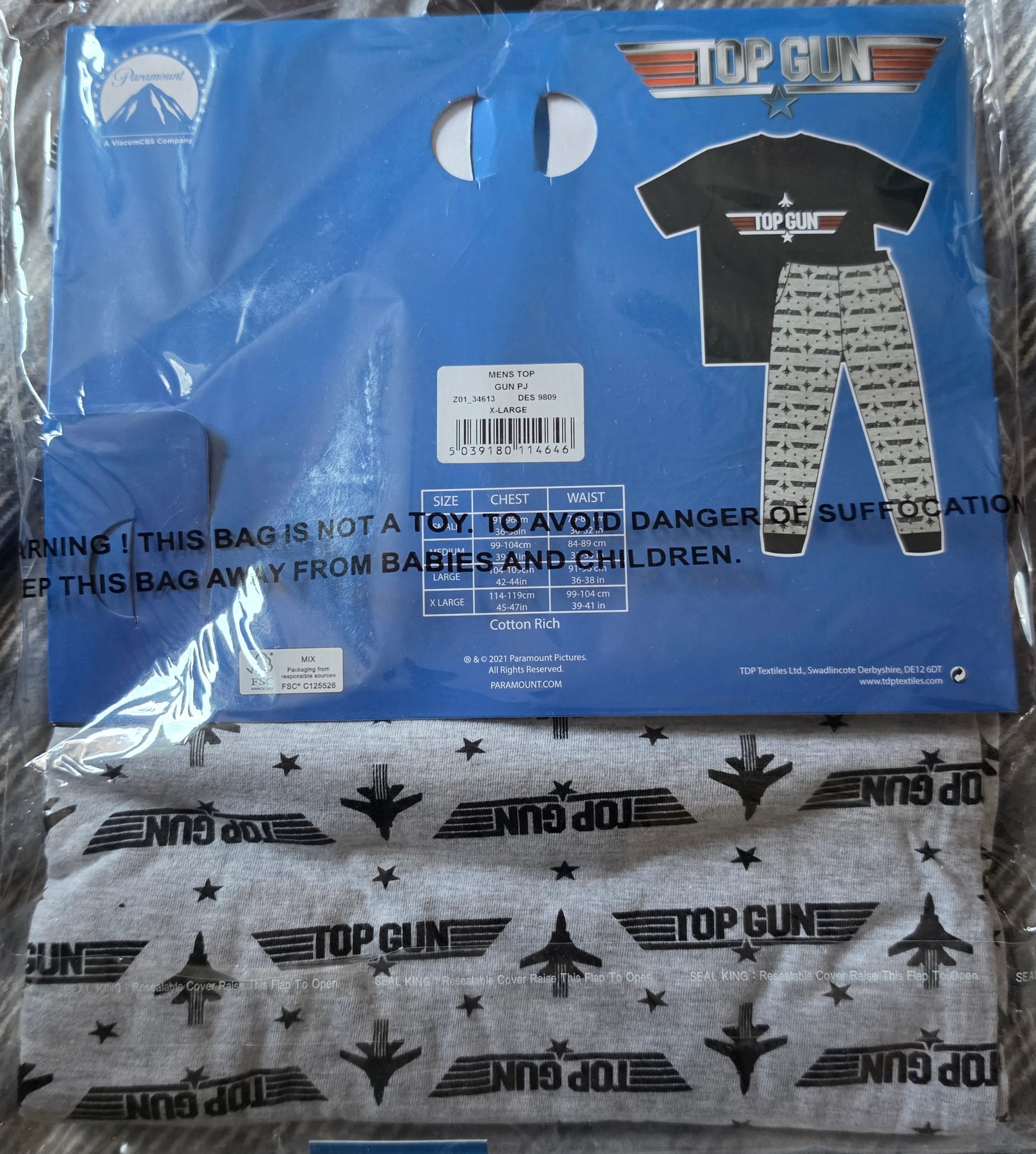 P164 TEEN/ADULT TOP GUN PYJAMAS