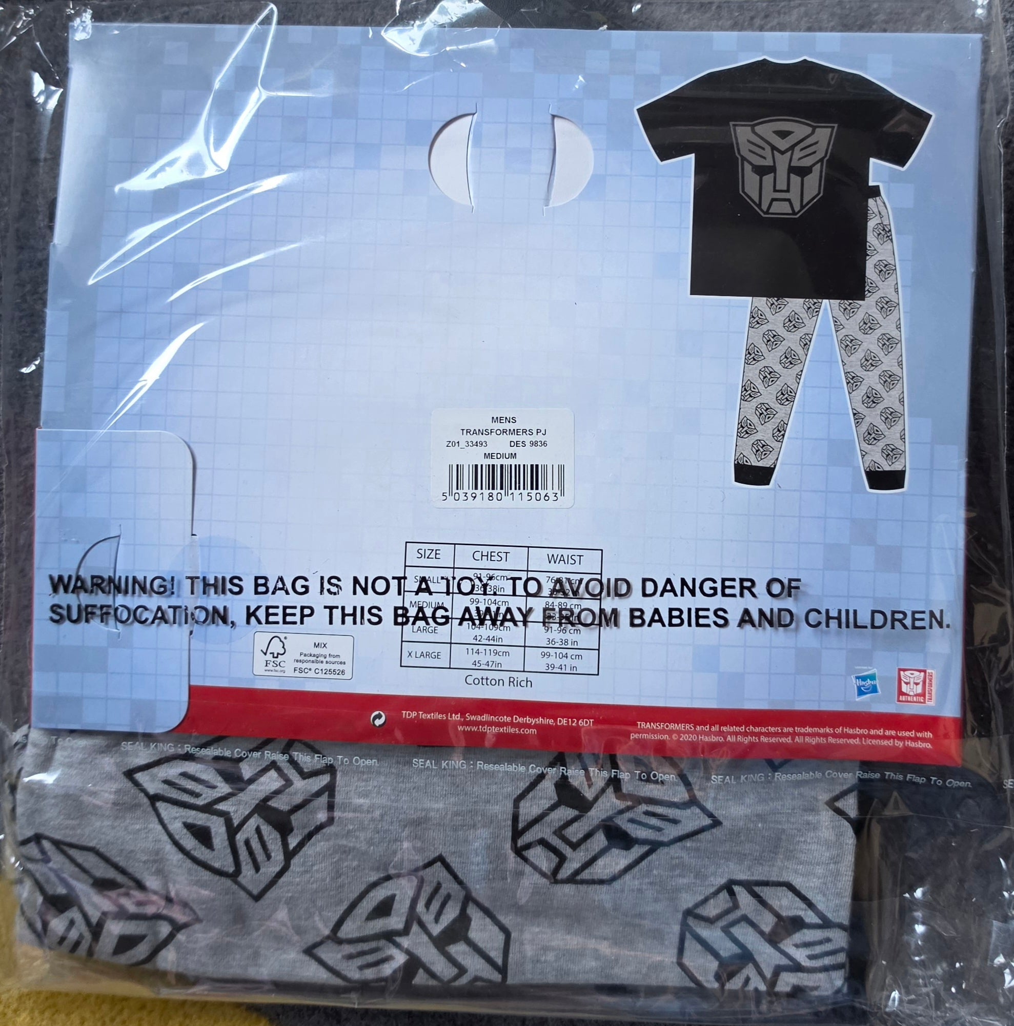 P169 TEEN/ADULT TRANSFORMERS PYJAMAS
