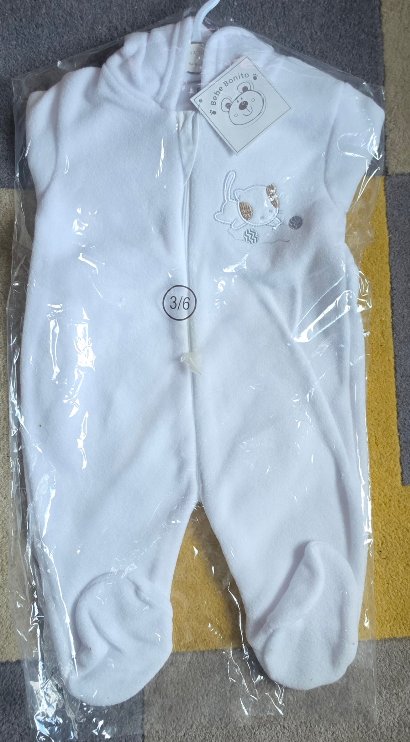 P171 BABY ROMPER WHITE WITH EARS