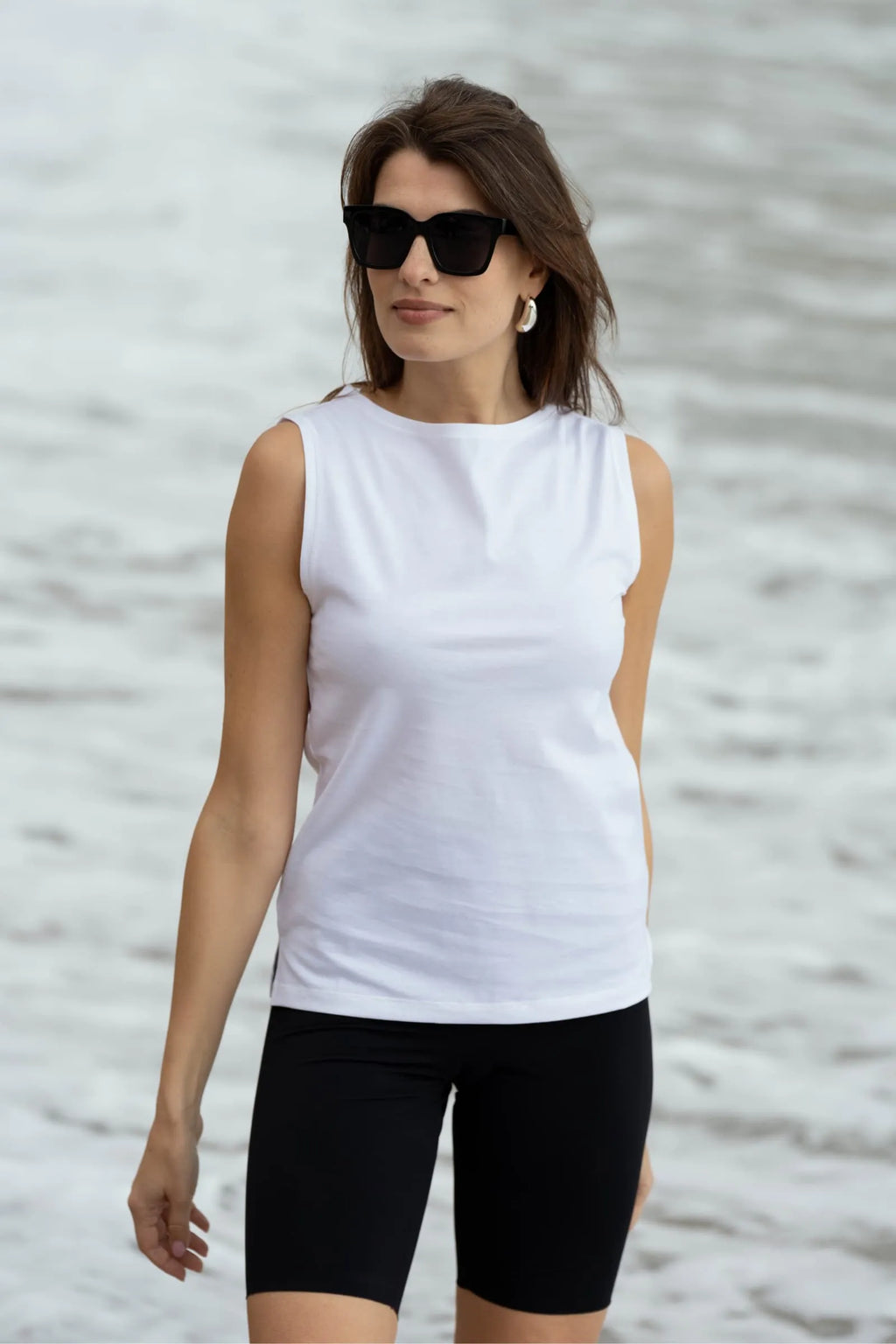 Supima Cotton High Neck Tank Top