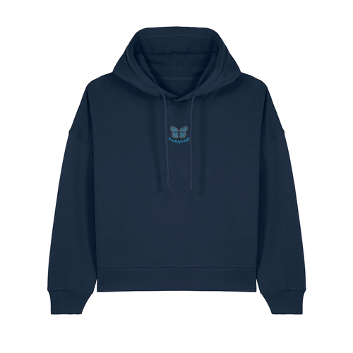 Adonis Blue Butterfly Cropped Hoodie - Butterfly - Unisex Relaxed Fit