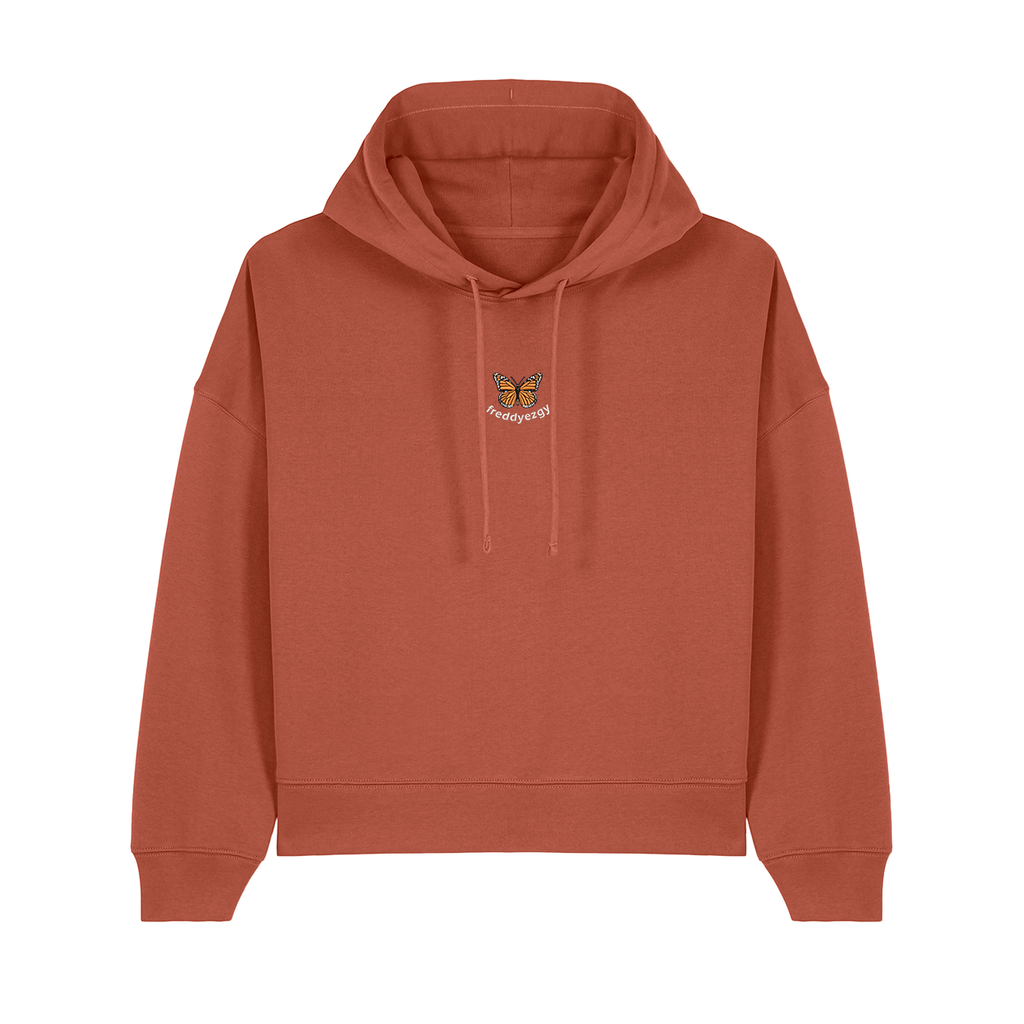 Monarch Butterfly Cropped Hoodie - Butterfly - Unisex Relaxed Fit