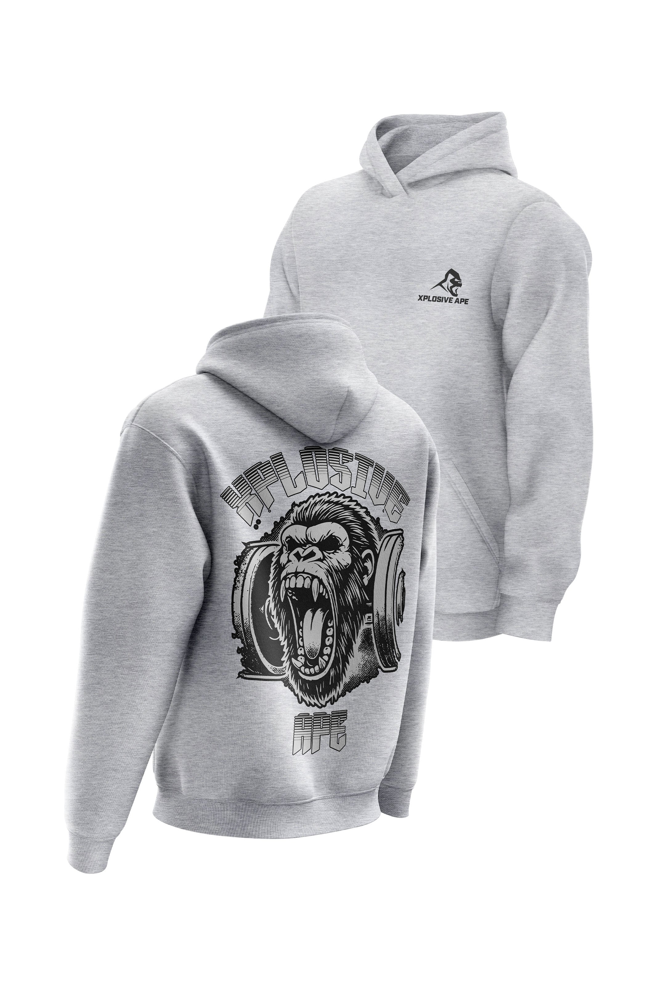 XAPE Old School Hoodie - Heather Grey