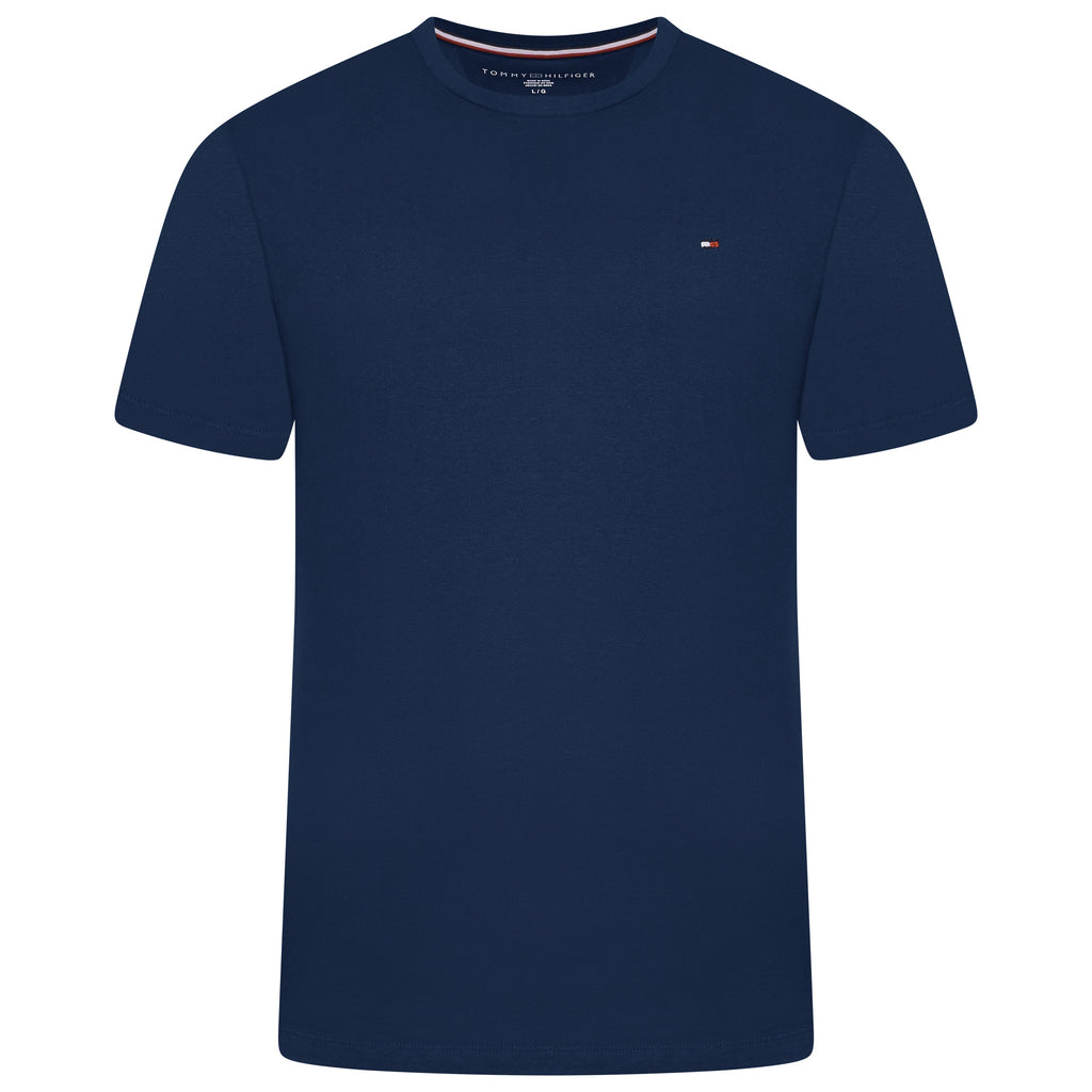 Tommy Hilfiger Flag Embroidery Fitted Crew Neck T-Shirt