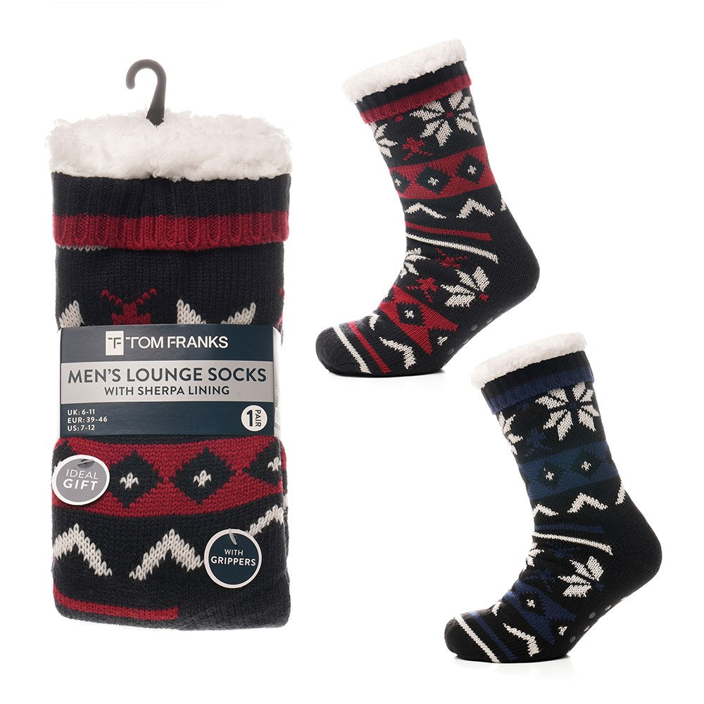 Tom Franks 1 Pair Chunky Knit Sherpa Slipper Socks