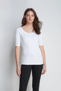 Half Sleeve Cotton Modal Scoop Neck T-Shirt