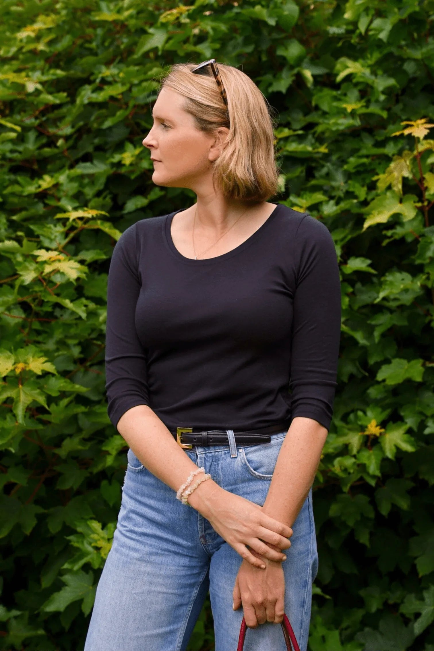 3/4 Sleeve Scoop Neck Cotton Modal T-Shirt