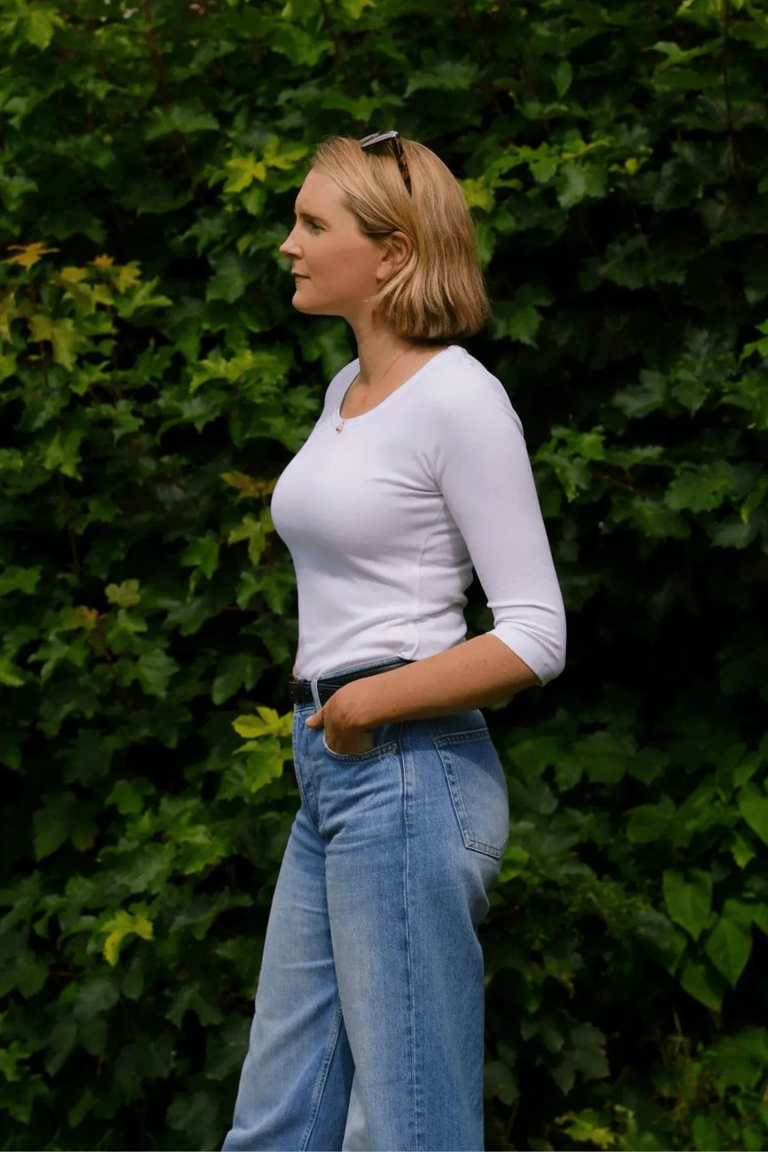 3/4 Sleeve Scoop Neck Cotton Modal T-Shirt